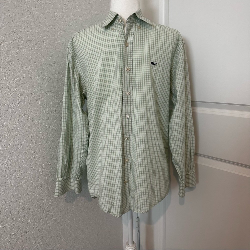 Men’s Green Plaid Button Down Shirt